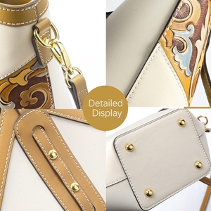 Sac à main de bureau pour femmes de qualité supérieure en forme de couronne, sac fourre-tout structuré en cuir véritable, design élégant, grand espace pour ordinateur portable et documents - Product Image 4