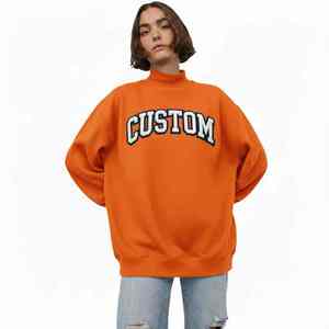 Womens Custom <b>Mock</b> <b>Neck</b> Sweatshirt Oversized Long Sleeve Casual Pullover Relaxed Fit Streetwear Fashion <b>Top</b> - Product Image 1