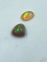 Opale naturelle véritable, pierre précieuse taillée en triligne et ovale, 1,96 carat, pierre lâche, 2 pièces pour la fabrication de bijoux