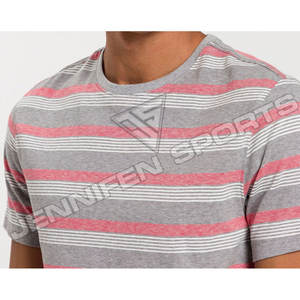 T-shirt pour homme à rayures multicolores personnalisées 240 GSM, coupe classique, taille 2XL, sport, 100% coton, séchage rapide, respirant - Product Image 4