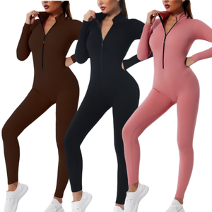 2026 New One Piece Yoga Bodysuit Long Sleeve Gym Sports Suit for Push-<b>Ups</b> Fitness Workout Sports Jumpsuit - Product Image 3