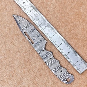 Cuchillo de caza y bushcraft de acero de Damasco Nordic Forge, hoja en bruto DIY, EDC, punta fija, forjado de espiga completa, kit OEM - Product Image 5