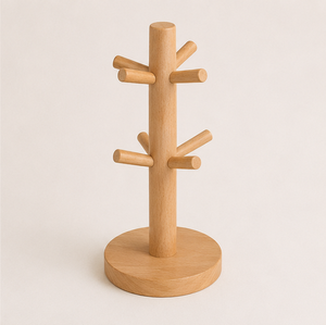 Premium Solid Wood Mug Holder <b>Tree</b> With 6 Hooks Eco-Friendly Coffee Cup Organizer Stand & Space-Saving Kitchen <b>Tabletop</b> Display - Product Image 5