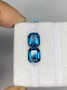 Piedras Preciosas Naturales de Topacio Azul Zubeda, Calidad AA+, Corte Brillante, Par de Cuentas Facetadas Sueltas para Anillos, Aretes y Joyería, de Terceros - Product Image 6