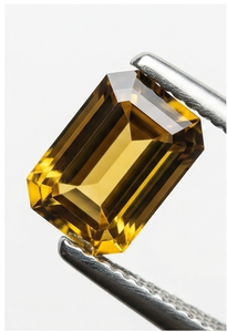 Diamant jaune fantaisie taille émeraude synthétique pour la fabrication de bijoux JURA JEWELS D005 Certifié IGI - Product Image 3