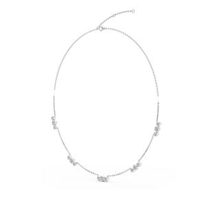 Collier élégant en or rose 9 carats avec diamants de laboratoire ronds, trio de pierres en grappe, 2,27 CTW - Product Image 3