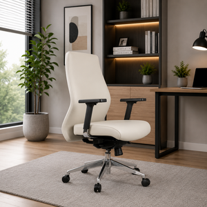 Chaise de bureau exécutive au design moderne Sephon de Malaisie, accoudoirs réglables, base pivotante en aluminium, cuir PVC, mobilier de bureau BIFMA - Product Image 1