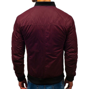 Trendy Best Design Casual Outdoor Men's Bomber Jacket High Quality Wholesale Plain Dyed Breathable Stand Collar Front Logo - Product Image 4