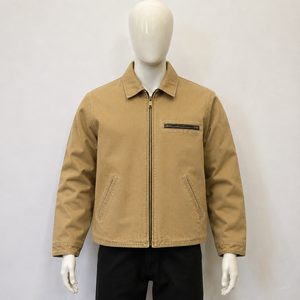 Vestes pour hommes, veste de travail réversible en toile de canard personnalisée, veste zippée style Detroit camouflage et kaki pour hommes, OEM, marque privée - Product Image 3