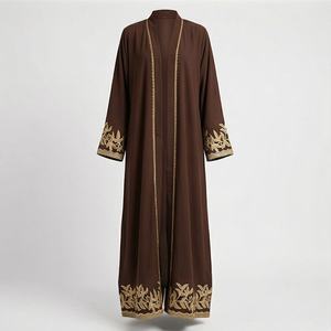 ชุดกิโมโนแบบ OEM ปี 2025 เสื้อคลุมอาบายะ ผ้าโพลีเอสเตอร์เนื้อนุ่ม ยืดหยุ่นสูง หนาขึ้น สำหรับผู้หญิงมุสลิม คอวี แขนยาว เหมาะสำหรับงานปาร์ตี้ รอมฎอน งานแต่งงาน - Product Image 1