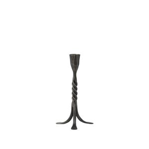 Candelabro de hierro forjado a mano con acabado recubierto y tallo retorcido para decoración del hogar y fotografía de productos - Product Image 1