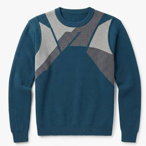 Pull décontracté pour homme en maille chaude, tissu doux, vêtement d'hiver décontracté, coupe confortable, poignets et ourlet côtelés - Product Image 1