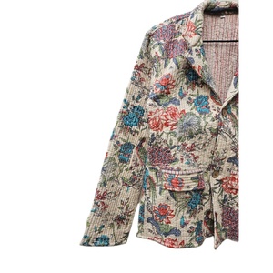 Blazer matelassé en coton vintage fait main, patchwork indien, unisexe, vêtement d'extérieur écologique, réversible, style bohème chic, design unique à rayures - Product Image 2