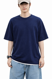 T-shirt sportif en coton tricoté surdimensionné pour hommes avec logo personnalisé, respirant, décontracté, unisexe, streetwear, fabricant OEM - Product Image 6