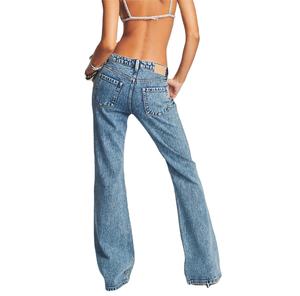 Pantalones Vaqueros de Mezclilla para Mujer, de Uso en Exteriores, a Precio Económico, para Uso Casual, Hechos Profesionalmente, Nuevos y Elegantes, con Pedrería - Product Image 2