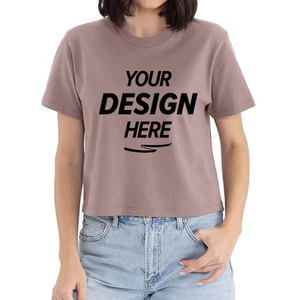 <b>Aesthetic</b> Women Crop T-Shirt Summer Graphic Print Short Sleeve Cotton Slim Fit Vintage Cropped Tee for Cropped T Shirt Wholesale - Product Image 4