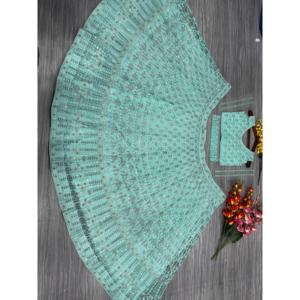 Hermoso Lehenga Choli para Fiesta con Cinturón, Talla 2XL - Product Image 4