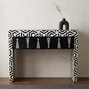 Premium Handmade Eco-Friendly <b>Pine</b> MDF Bone Inlay Modern Rectangle Dressing Console <b>Table</b> Lightweight Waterproof Elegant Floral - Product Image 1
