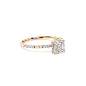 Bague de fiançailles REYES de haute qualité avec diamant de laboratoire HPHT CVD de 1,29 carat en or massif 14 carats, halo de diamants cachés, bijoux fins - Product Image 3