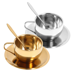 Royal look Metal Tea Coffee <b>Cup</b> and <b>Saucer</b> in Brass Gold Finished Best Quality Tabletop Serving Tea <b>Cup</b> and <b>Saucer</b> - Product Image 3
