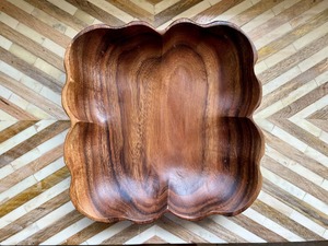 Cuenco Decorativo Grande de Madera de Acacia/Mango, Tallado a Mano, Ecológico, Pulido, Estilo Rústico, para Arreglos Florales con Velas - Product Image 6