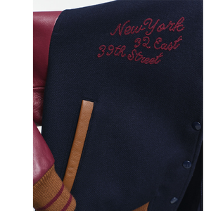 Vente directe d'usine, veste varsity pour filles 100% laine sur mesure de haute qualité, laine + manches en cuir, veste de baseball vintage, veste letterman - Product Image 6