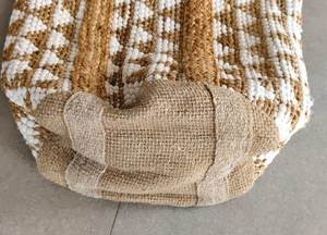 Crochet Tote <b>Bag</b> Geometric Pattern Bohemian Style <b>Beach</b> <b>Bag</b> For <b>Women</b> Durable Open Top Two Handles - Product Image 5