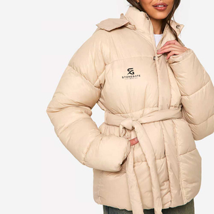 Ladies Windproof Puffer Jacket <b>Winter</b> Warm Hooded <b>Padding</b> Outdoor Fashion Solid Color Lightweight New Quality Custom Logo <b>Coat</b> - Product Image 1