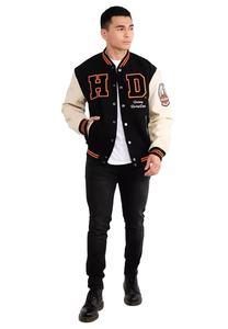 แจ็คเก็ตวาร์ซิตี้ลำลองแบบกำหนดเองสำหรับฤดูหนาว คอตั้ง ปักลายสัตว์/ตัวการ์ตูน ปิดกระดุมเม็ดเดียว ผลิตตามแบบ OEM ด้านหน้า - Product Image 3