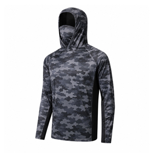 Camisa de Pesca con Capucha para Hombre, Camuflaje Azul, Protección UV, Manga Larga, Sudadera de Alto Rendimiento - Product Image 4