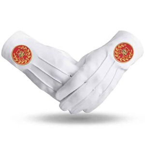 Guantes de algodón blancos con parche de logotipo morado, transpirables, hasta la muñeca, para uso diario, estilo primavera-verano - Product Image 5