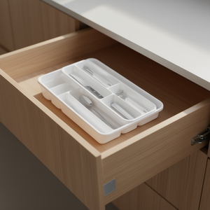 Set di 2 Portaposate Cubertero, Organizzatore per Cassetti da Cucina Bianco, Design Minimalista Multifunzionale - Product Image 3