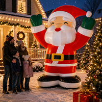 Père Noël gonflable géant, décoration de Noël, PVC imperméable, pompe à air électrique, durable, affichage extérieur pour les fêtes