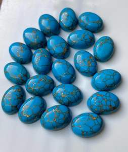 Turquesa azul natural cabujón ovalado, piedra preciosa para la fabricación de joyas, piedra pulida de alta calidad al por mayor - Product Image 3