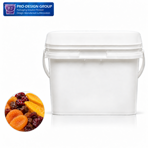8L <b>Square</b> Food Grade <b>Plastic</b> Pail with Lid for Dried Fruit Packaging Snack Food Storage <b>Container</b> - Product Image 1