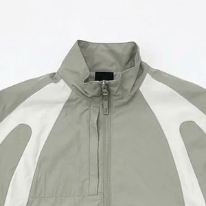 New Arrivals Custom Logo Grey And White Men's Nylon <b>Wind</b> <b>Breaker</b> Shorts Sets For Vintage High Outdoor Men Set Streetwear Jackets - Product Image 6