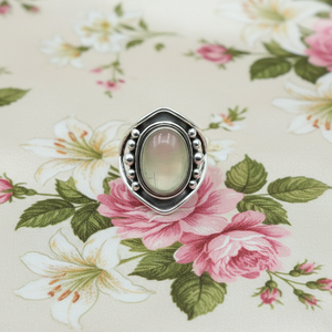 Natural Prehnite Gemstone <b>Ring</b> 925 Sterling Silver Rose Gold Yellow Gold Plated <b>Boho</b> Statement Adjustable <b>Ring</b> - Product Image 6