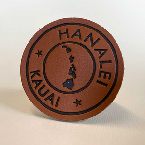 Custom Embossed Leather Patches Logo 3D Raised Badge Clothing <b>Label</b> OEM Supplier - Product Image 4