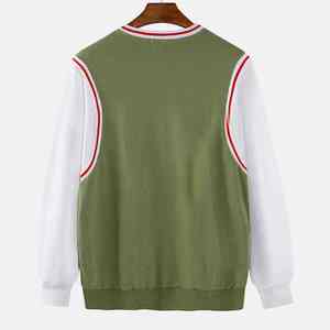 Sweat-shirt en molleton 100% coton pour homme, col rond, personnalisable avec logo, prix bas, haute qualité, vêtements décontractés d'hiver, chemises bicolores. - Product Image 2