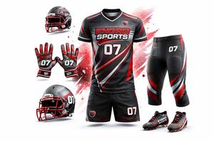 Ensemble de maillots de football 7 contre 7 personnalisés, impression par sublimation, fabricant de vêtements de sport OEM, style américain, Pakistan, 7 contre 7 - Product Image 5