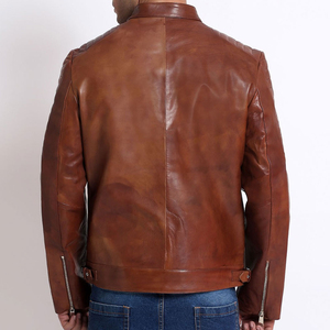 Chaqueta de Cuero para Hombre, Estilo Moderno, Cuello Alto, Impermeable, Cortavientos, de Secado Rápido, Acolchada, Estilo Urbano para Invierno - Product Image 5