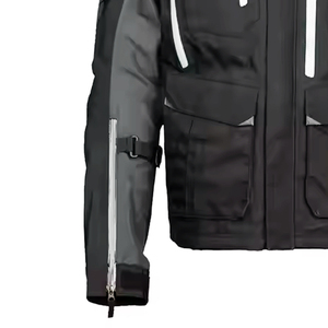 Veste de moto en Cordura coupe-vent pour homme de haute qualité, manches longues, noir et gris, veste de moto en textile, protection toutes saisons - Product Image 4