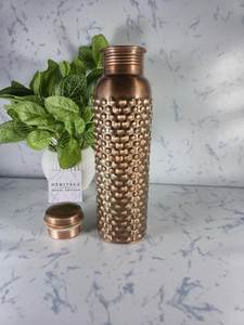 Bouteille d'eau en cuivre avec finition martelée, design traditionnel chinois, portable, pour usage domestique - Product Image 5