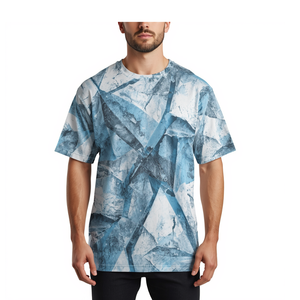 Camiseta de Hombre con Sublimación de Glaciar Ártico, Diseño Gráfico de Cristal de Hielo, Estilo Casual Oversize - Product Image 2