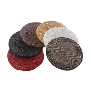 ถาดรองแก้วลูกปัดหลากสีงานทำมือถาดรองแก้วกาแฟลูกปัดทรงกลมดีไซน์รูปทรงแตกต่างกันราคาไม่แพง - Product Image 1