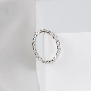 14K Gold Lab Grown Diamond Eternity Band Marquise and Round Alternating Wedding <b>Ring</b> <b>Dainty</b> Stackable Anniversary <b>Ring</b> - Product Image 6