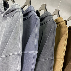 <b>Oversized</b> Washed Grey Hoodie for Men & Women – Premium Heavyweight <b>Vintage</b> Pullover <b>Sweatshirt</b> with Kangaroo Pocket - Product Image 6