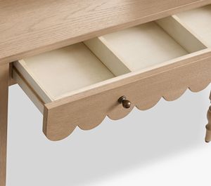 Handmade Kids Wooden Vanity <b>Table</b> with Elegant Scalloped Edge, High Quality Vietnam Furniture for Wholesale - Product Image 5