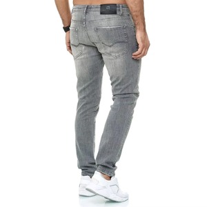 Jeans en denim extensible en coton pour homme, coupe slim personnalisée, pantalon droit décontracté, confortable pour tous les jours - Product Image 3