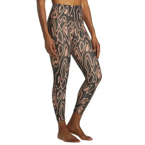 Leggings à taille haute et longueur intégrale à imprimé géométrique, pantalons de sport en tricot extensible pour femmes, toutes saisons - Product Image 3